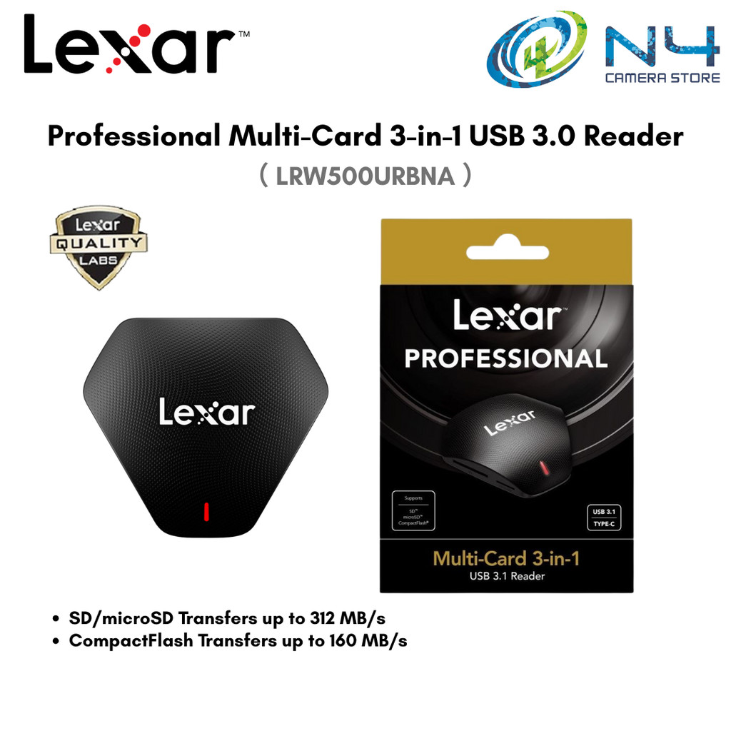 Lexar Professional Multi-Card 3-in-1 USB 3.0 Reader LRW500URBNA