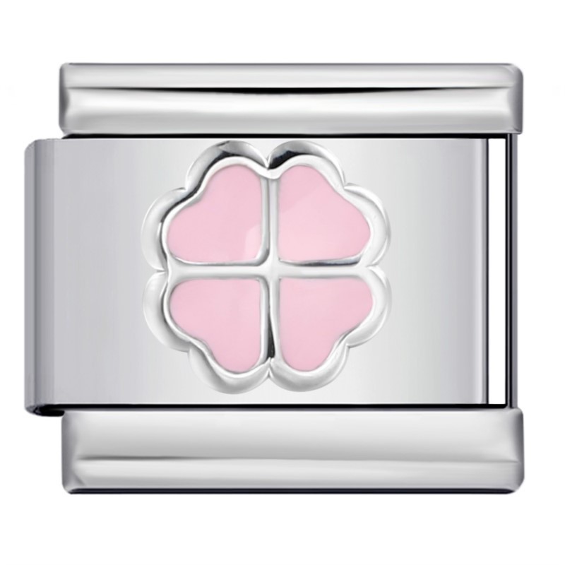 สีสันสีชมพูสีฟ้าสีเขียวสีแดง Clover Italian Charm Link Fit 9 มม.สร้อยข้อมือสแตนเลสทํา DIY ลูกปัดแฟชั่นเครื่องประดับ - รูปที่ 4