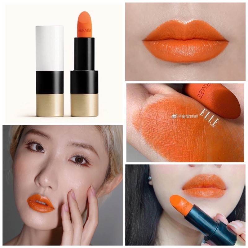 New Hermes Rouge Matte Lipstick-No.33 Rouge Hermes Matte Lipstick สี 33 Orange Boite