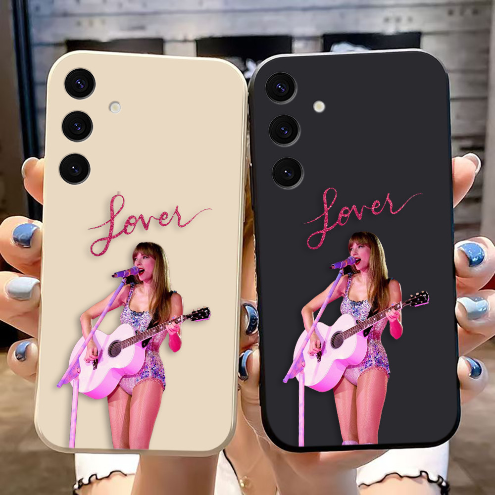 Hot Superstar Taylor Swift นักร้องสีสันตรงขอบซิลิโคน TPU เคสโทรศัพท์สําหรับ Samsung S30 S25 S24 S23 