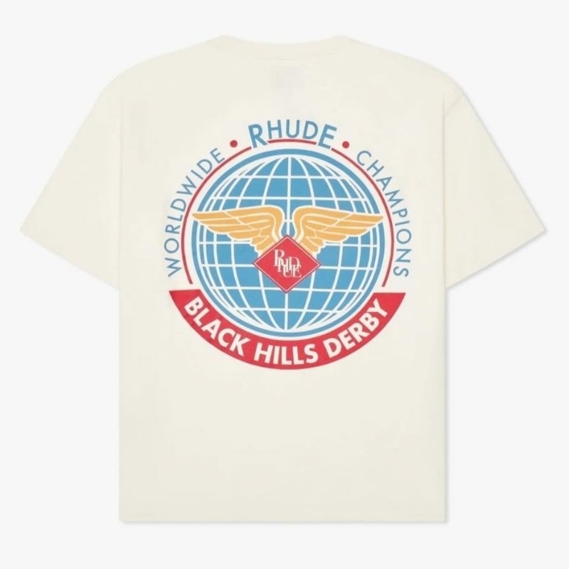 ♞เสื้อยืดแขนสั้น Rhude Awakening Tee HGJ