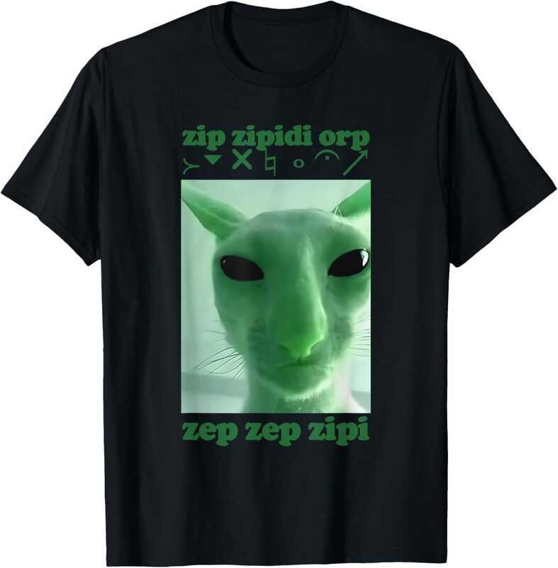 Alien Cat Dank Meme Gnarp Cat Silly Alien Cat Meme เสื้อยืด