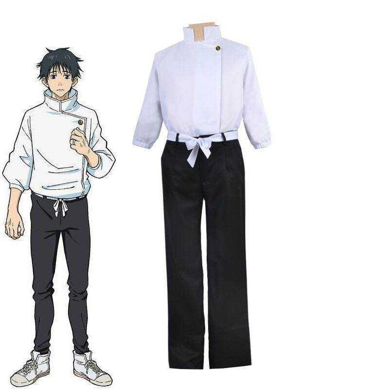 LY Anime Kaisen Yuta Okkotsu Cosplay Costume Men Women Halloween Party Uniforms Tops Pants + Belt