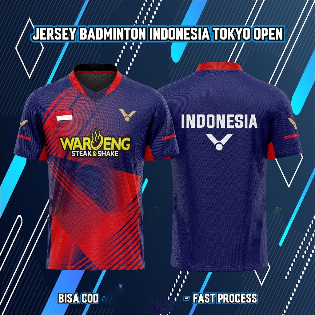 เสื้อเจอร์ซีย์.BADMINTON INDONESIA 2024 TOKYO