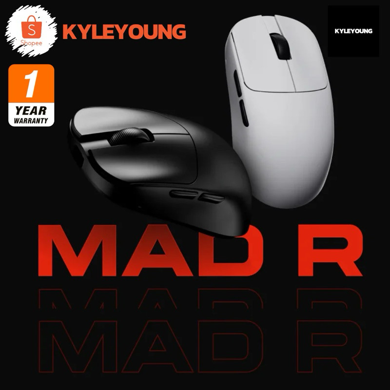 [สินค้ามือ1 พร้อมส่ง] เมาส์ VXE MAD R/R MAJOR 8k (Black / White) ประกัน 1 ปี