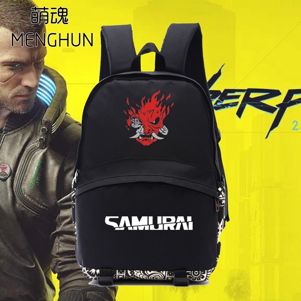 Cyberpunk 2077 เกมกระเป๋าเป้สะพายหลังไนลอน Gamer กระเป๋าเป้สะพายหลัง Cyberpunk 2077 อุปกรณ์ต่อพ่วงก