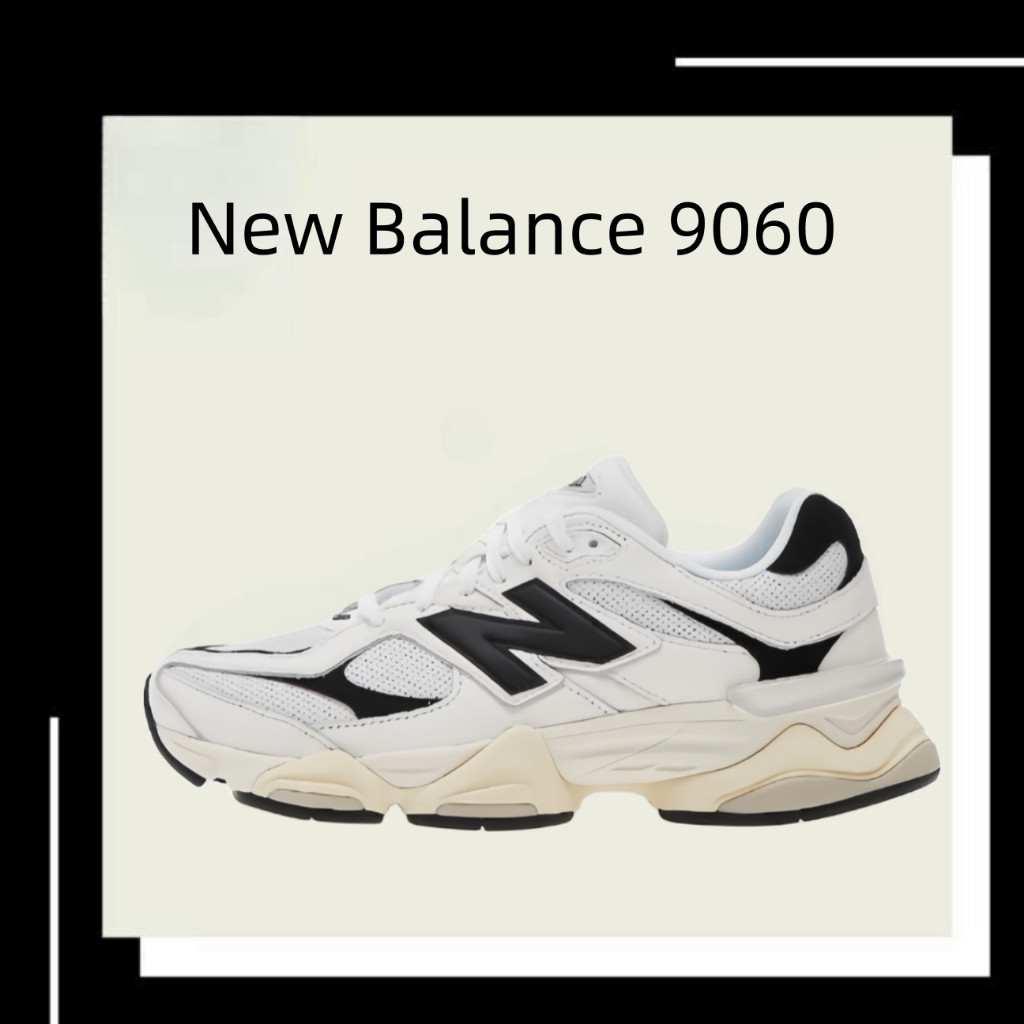 New Balance NB 9060 White and black ของแท้ 100 % gentleman Woman style Sports shoes Running shoes