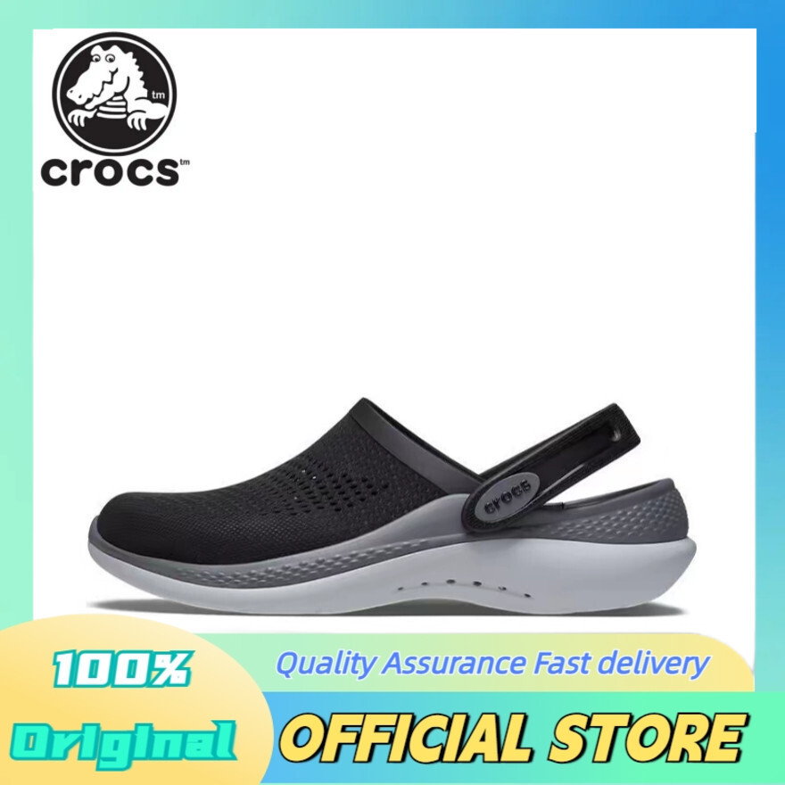 Crocs LiteRide สีดำ Unisex กลางแจ้งเทรนด์ Unisex รองเท้าแตะ 206708-0DD