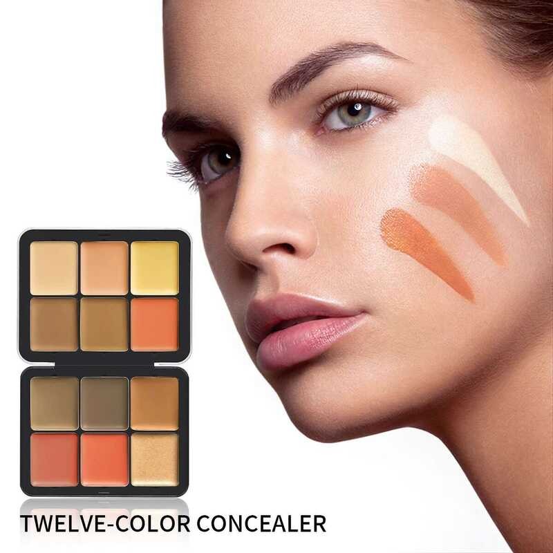 ▥ คอนซีลเลอร์ 12 สีและบลัชออนพาเลทเนื้อแมทและไฮไลท์คอนทัวร์แต่งหน้า Rouge Palette