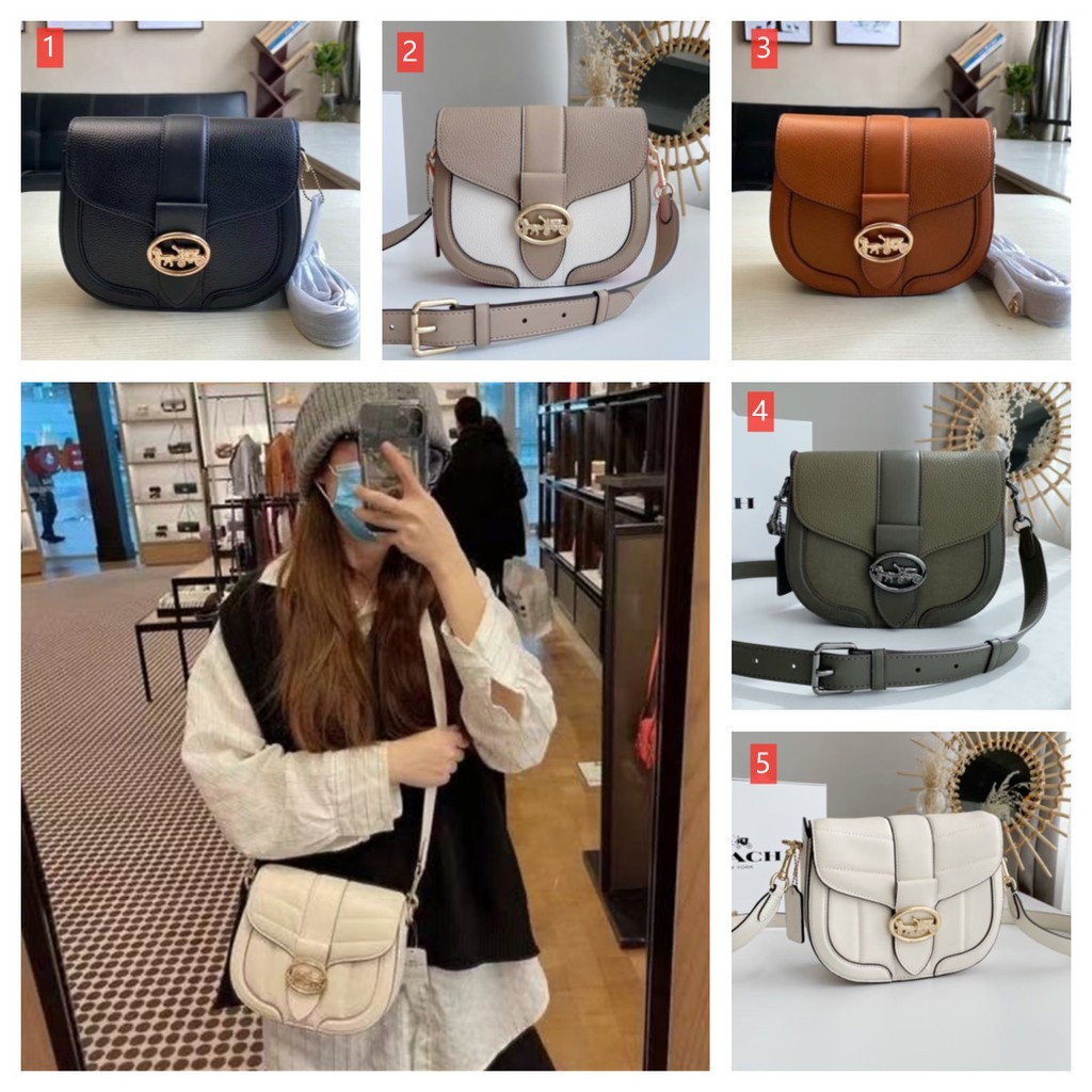 ในสต็อก Coach C2806 C3593 C3596 C3241 C2803 C4066 C2805 Georgie อานกระเป๋าผู้หญิงCrossbodyสลิงกระเป๋