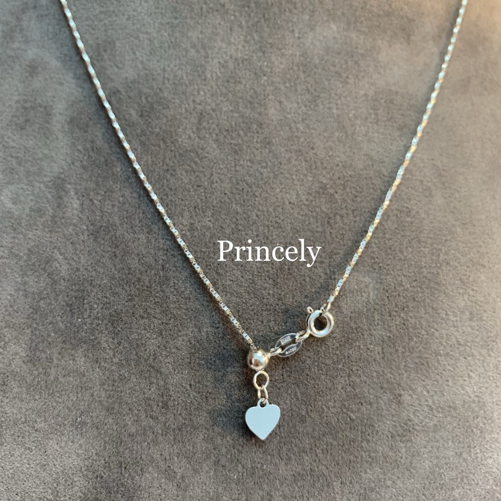 Princely สร้อยคอทองคำขาวแท้ 18K นำเข้าจากอิตาลี ลายBoxTwist