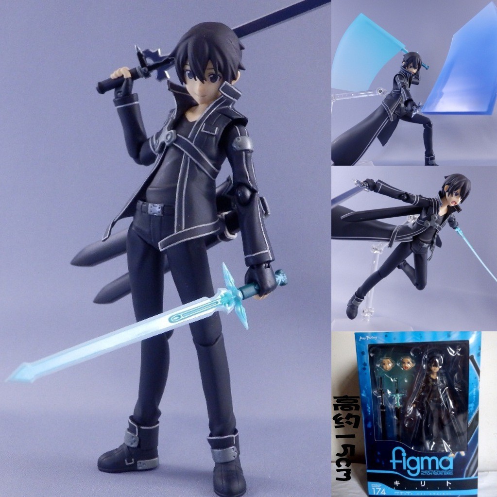 Sword Art Online Figma 174 Kirito 178 Asuna ข้อต่อที่สามารถเคลื่อนย้ายได้และฟิกเกอร์สำนักงานมือถือท
