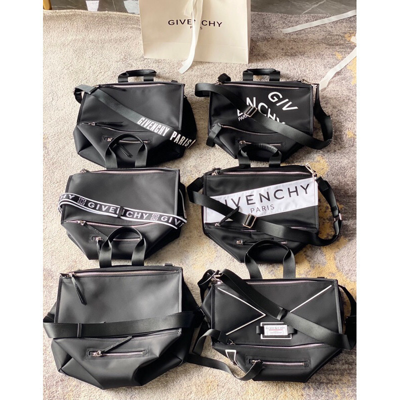 Pre order ราคา7100 Givenchy จีวองชี่ Pandora Nylon กระเป๋าคาดอก ผู้ชายกระเป๋าคาดเอว Size22*12*12cm