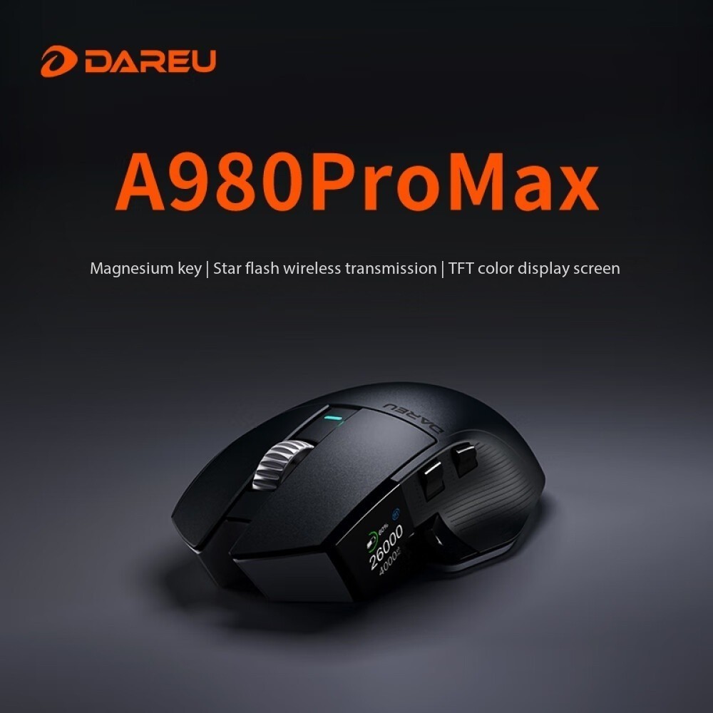 Dareu A980pro Max เมาส์สําหรับเล่นเกมไร้สายสามโหมด 3950 เซ็นเซอร์โลหะผสมแมกนีเซียมไร้สาย 4k คืนล้อโ