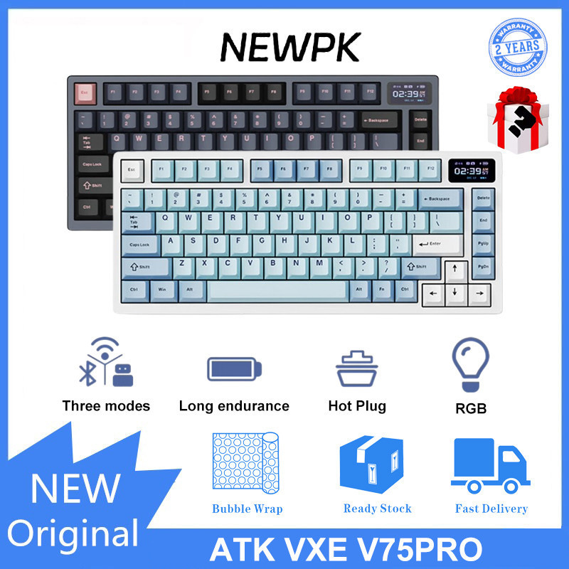 Atk VXE V75PRO คีย์บอร์ดไร้สาย สามโหมด ไฟแบ็คไลท์ RGB