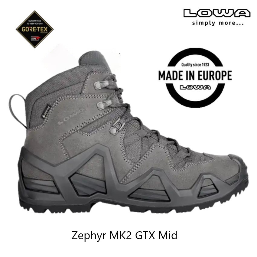 Lowa Zephyr MK2 GTX Mid Boots รองเท้าบูทแทคติคอล สูง 6" บุผ้า Gore-Tex GORE-TEX กันน้ำ เบา ทน ระบาย