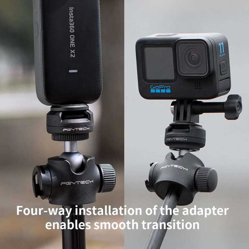 Pgydech ฐานยึดอแดปเตอร์ 1/4 สำหรับ GoPro Insta360 สมาร์ทโฟน