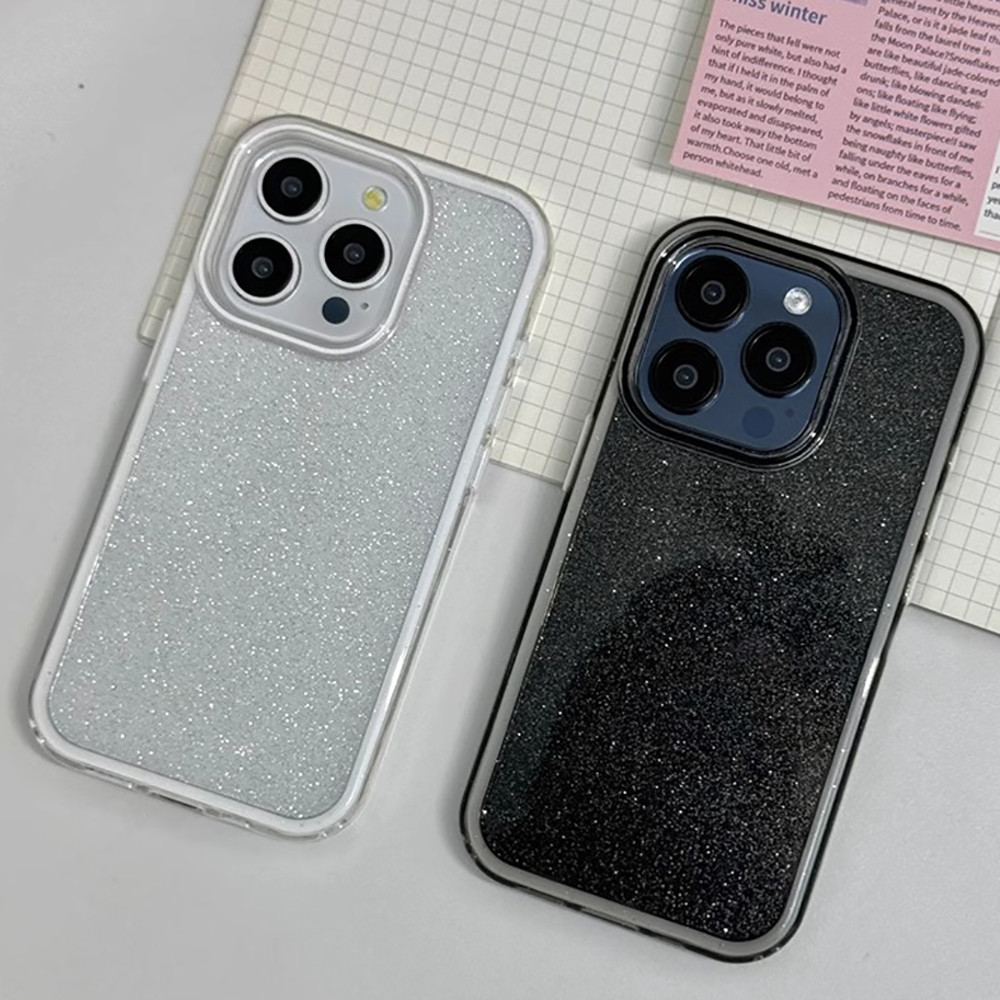 Ins Glitter เงาโปร่งใสเคสโทรศัพท์สําหรับ IPhone 11 17 16 14 15 Pro Max Air 16 PLUS 12 13 ProMax กรอบหนากันกระแทก IMD โทรศัพท์ปกหลัง - ภาพย่อย 5