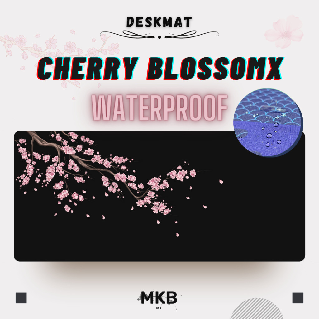 Cherry Blossomx Deskmat (900 มม. x 400 มม. x 4 มม.) - แผ่นรองเมาส์กันน้ํา/แผ่นรองเมาส์/แผ่นรองโต๊ะ