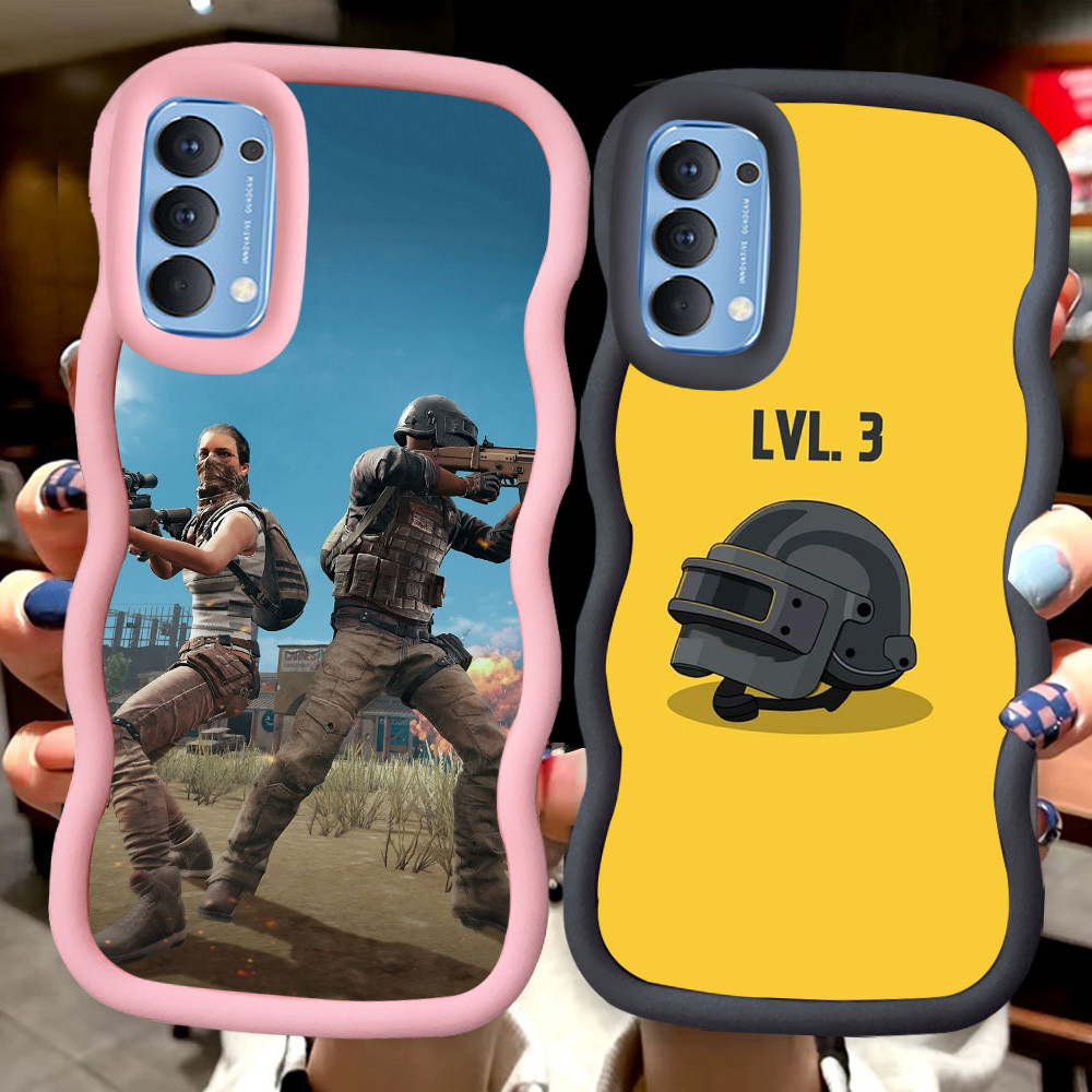 MERAH Z-28 PUBG เกมสีแดงสีดําสีชมพูปลอกสําหรับ OPPO A74 Realme 7i A95 A52 A92 A72