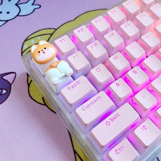 2 ชิ้น/เซ็ตการ์ตูน Calico Cat Keycaps ของขวัญทําด้วยมือคีย์บอร์ดตกแต่ง Key Caps