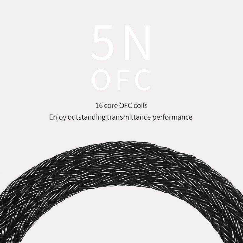 ❤ Jc16s JCALLY 16 Core OFC สายอัพเกรดพร้อมไมโครโฟนหูฟังไฮไฟอ