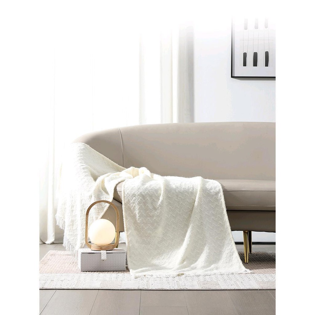 Sample Room: White wool blanket, sofa bed, tail blanket, tail towel, homestay hotel, soft suit decor