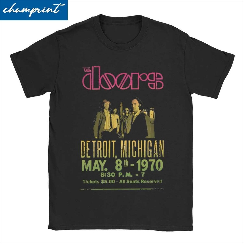 ผู้ชายผู้หญิง Rock Music 60s T เสื้อ Jim Morson The Doors Band ผ้าฝ้าย 100% Tops ตลกแขนสั้น O คอ Tee