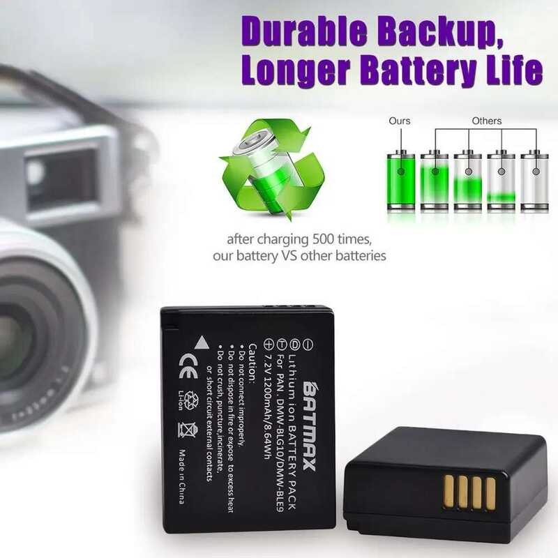 ▥ 2Pcs 1200Mah Dmw-Blg10 Blg10 Blg10e Dmw-Ble9แบตเตอรี่ + LCD Dual USB Charger สำหรับ