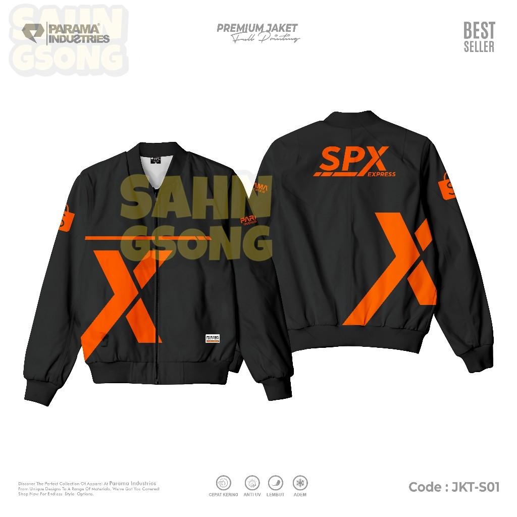 พารามา || เสื้อแจ็คเก็ตกันน้ํา BOMBER PREMIUM FULL PRINTING JAKET DRIVER KURIR PAKET SHOPEE SPX EXPRESS