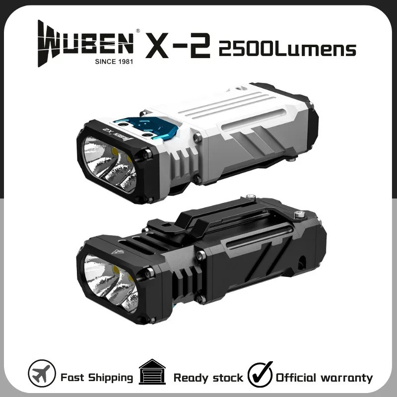 WUBEN X-2 ไฟฉาย LED ขนาดเล็กชาร์จ Type-C ความสว่าง 2500 Lumens มีโหมดแสง 6 แบบ