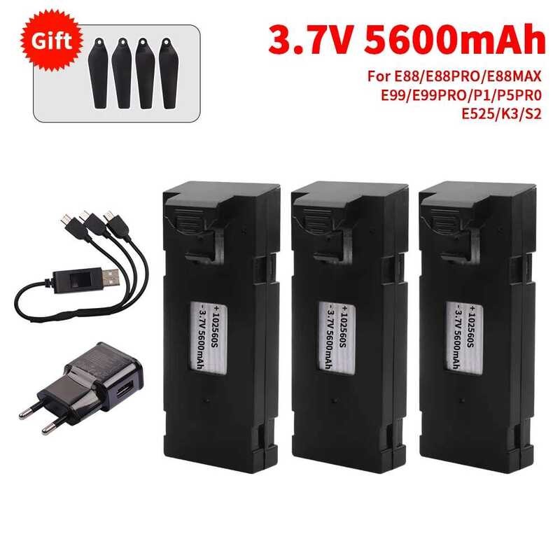 ❃ แบตเตอรี่โดรนอาร์ซี3.7V 5600Mah สำหรับ S1s E88 E88max E525 E99 K11 E99pro E99s P1 P5pro K3 K6 ❃