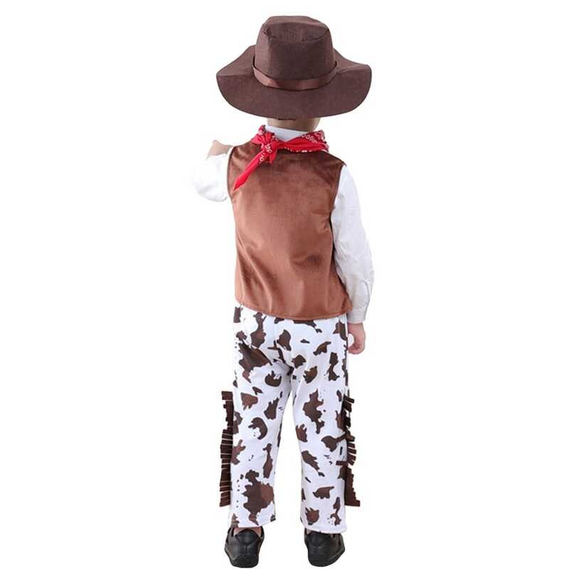 LY 5Pcs Baby Boys Cowboy Costume Halloween Dress Up Theme Party Cosplay Performance Costumes Birthd