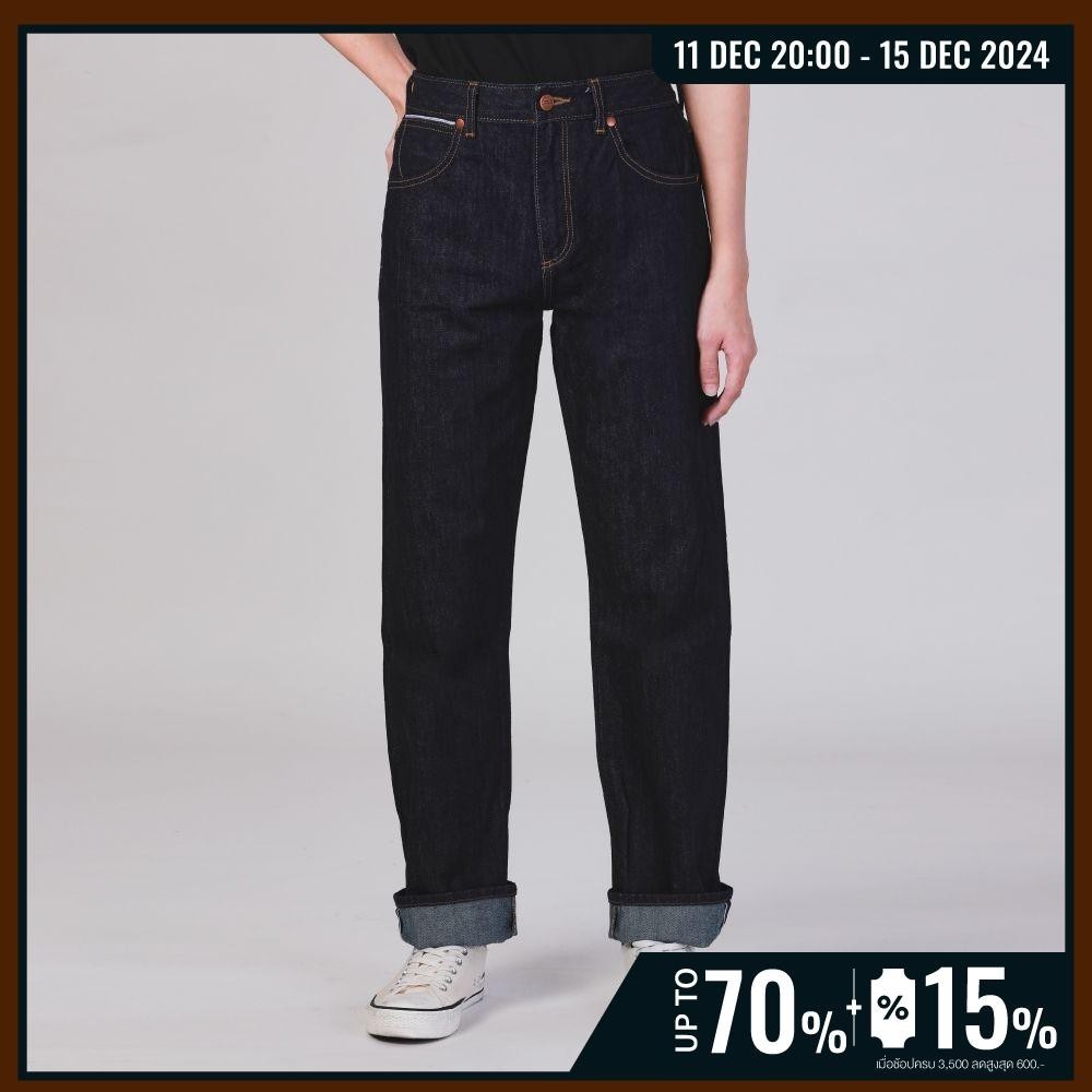 WRANGLER กางเกงยีนส์ (ริมแดง)ผู้หญิง คอลเลคชั่น Legend Of Wrangler FW24 เอวกลาง ทรงตรง รุ่น WR F124