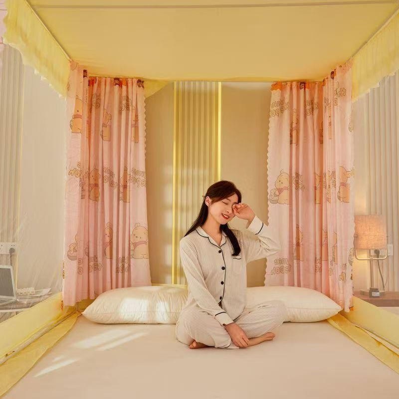 แนะนำ ผ้าม่าน ผ้าม่าน 4 ด้าน ดีสนานใหม่ มุ้งกันยุง5ฟุต 6/6.6 ฟุต 4สี ราคาพิเศษ มีเก็บเงินปลายทาง