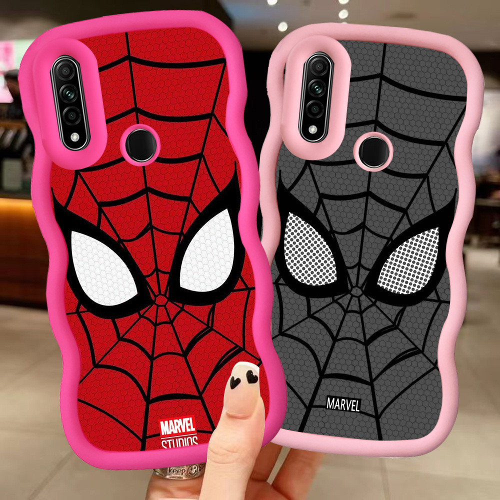 MERAH Z-65 Spiderman สีแดงสีดําสีชมพูปลอกสําหรับ Realme C3 OPPO Reno 5 6i 5i A31 3 5s