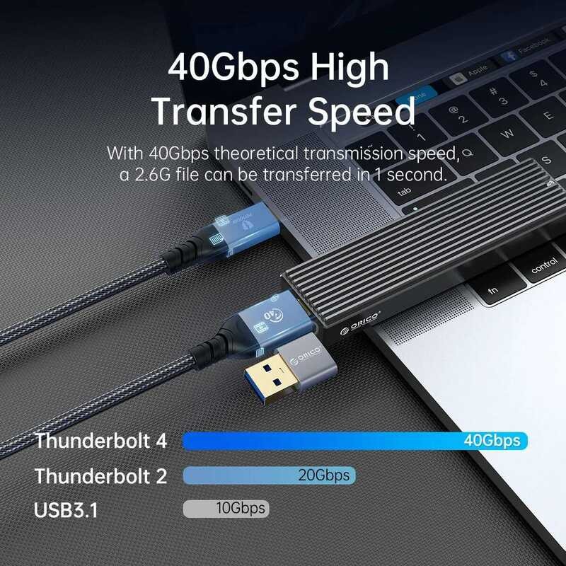 ▥ ORICO 2 In 1 40Gbps Pd100w Fast 8K @ 60Hz HD 3.0 USB C สำหรับ Book Thunderbolt 4 Ps4