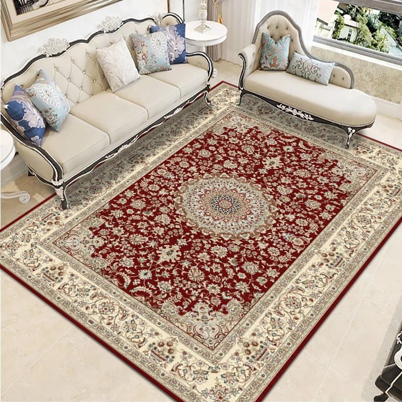 Ethnic style living room carpet, European Persian bedroom carpet, fully washable coffee table carpet