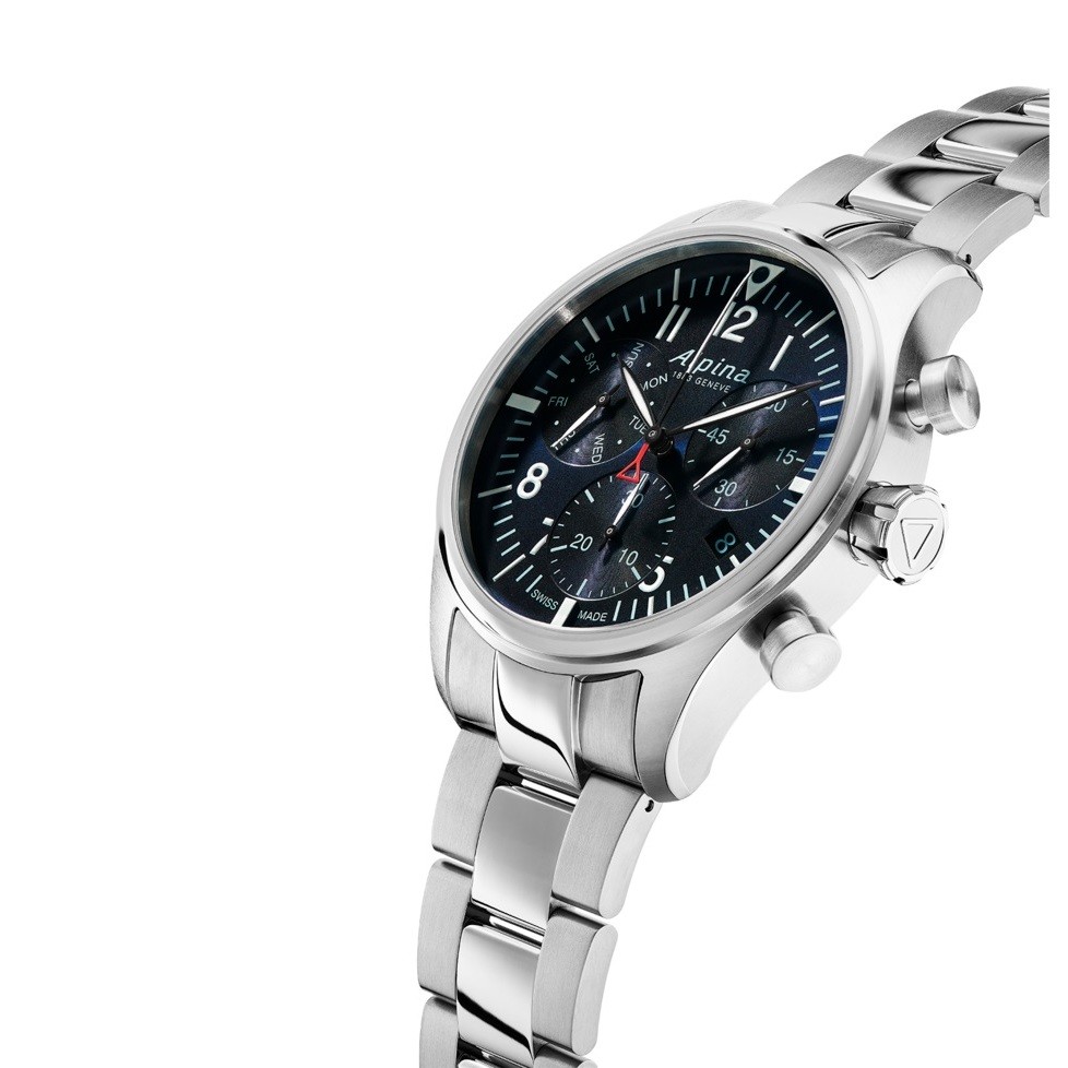 Alpina Quartz AL-371NN4S6B STARTIMER PILOT Chronograph Men's Watch ( นาฬิกาข้อมือผู้ชายระบบถ่าน )