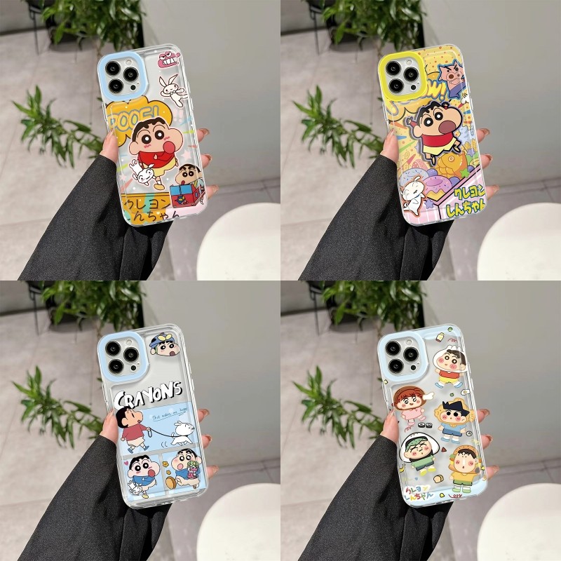 สําหรับ OPPO Reno 2z 2f / Reno4 4F / Reno5 5F / Reno7 Z / Reno8 T 8z / Reno10 Pro Reno12 12f 12 Pro ปลอกการ์ตูนน่ารักสนุก Crayon Shin-Chan กันกระแทก Soft TPU Space เคสโทรศัพท์