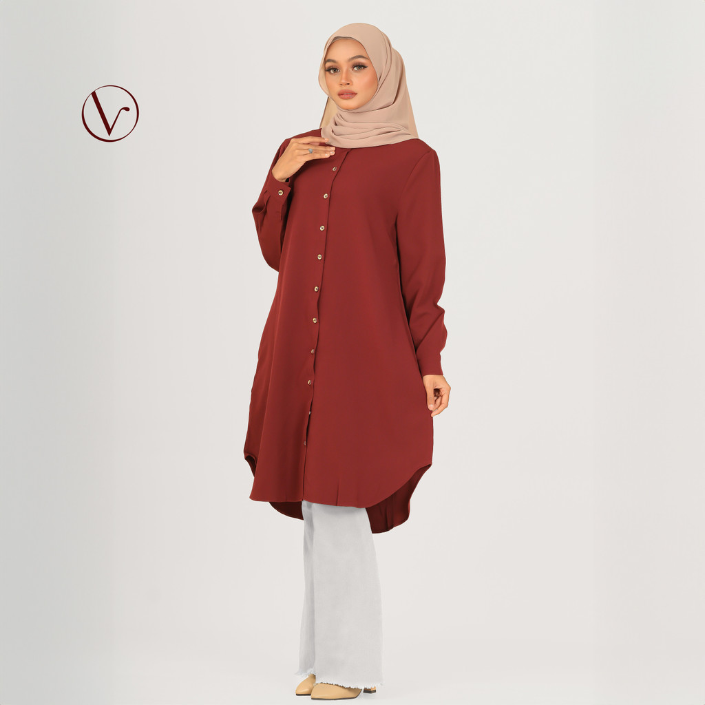 VERMILLION V17013 Baus Muslimah Ellysha S-XXL | เสื้อเบลาส์ Ellysha Muslimah