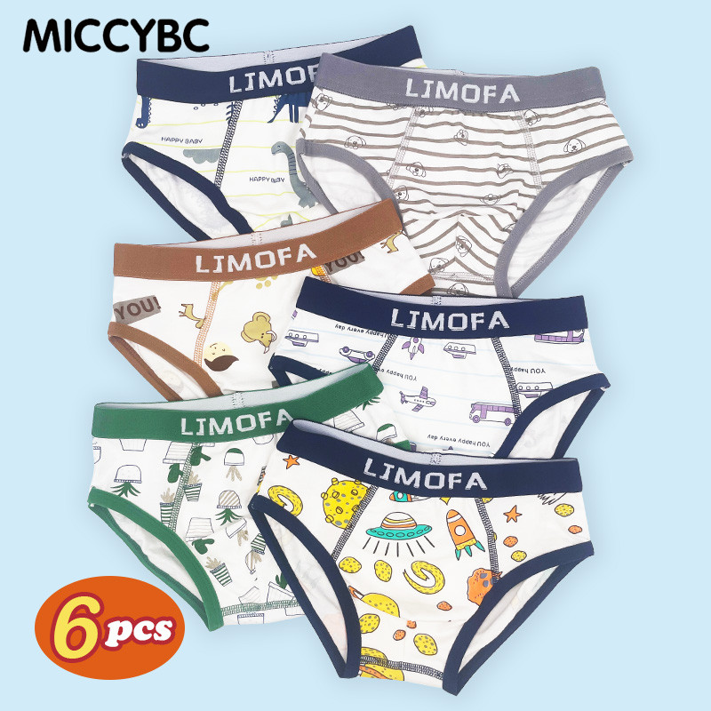 【Bangkok Delivery】6 ชิ้นเด็กเด็กกางเกงบ็อกเซอร์ผ้าฝ้ายน่ารักการ์ตูนสบายชุดชั้นในนุ่มกางเกงระบายอากาศเด็กเหมาะสําหรับเด็กทารก 3-12 ปี