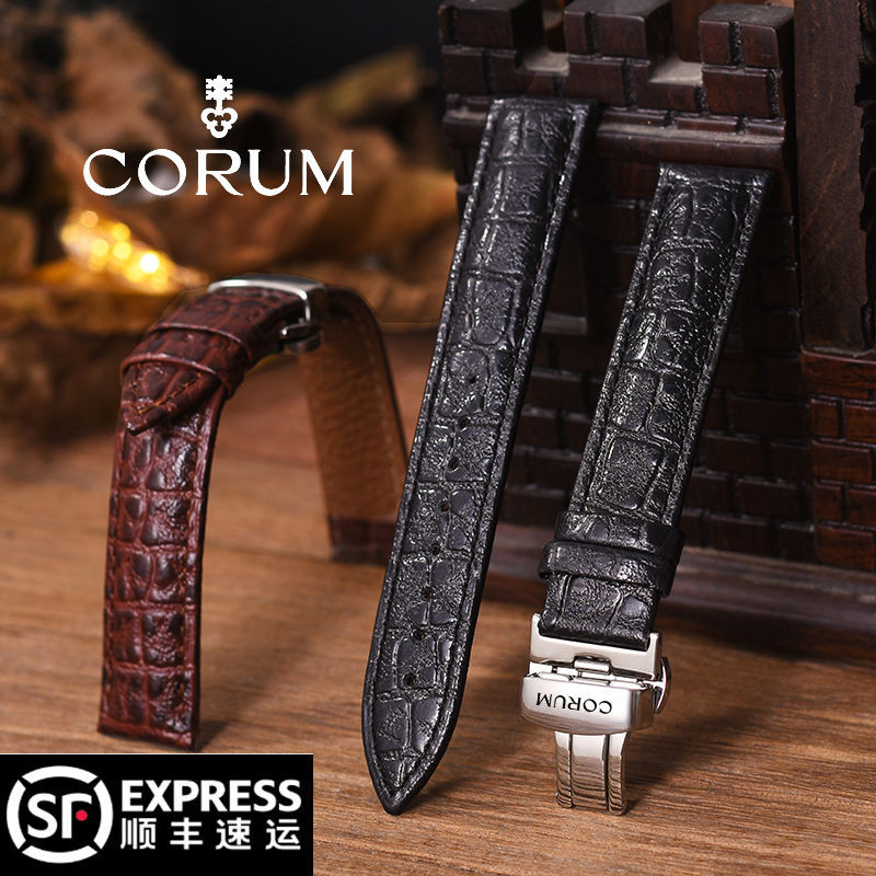 นาฬิกาหนังวัวลายจระเข้ Kunlun CORUM พร้อมสายนาฬิกาหัวเข็มขัดผีเสื้อสําหรับผู้ชายและผู้หญิง