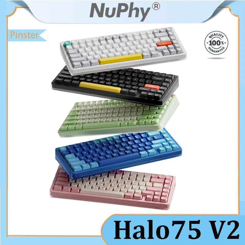 Nuphy Halo75 V2 QMK/VIA ที่กําหนดเองคีย์บอร์ดปะเก็นโครงสร้างไร้สายจําลองที่สาม E-sports เกม 83 คีย์