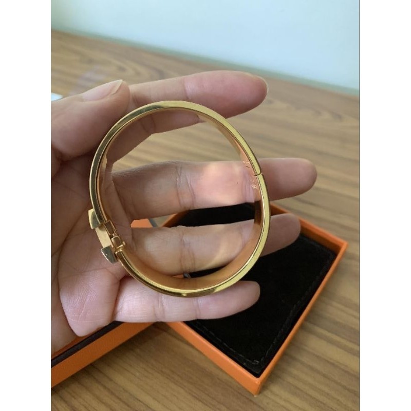 ,,กำไล Hermes click H แท้ สี Marron ทอง ไซส์ GM