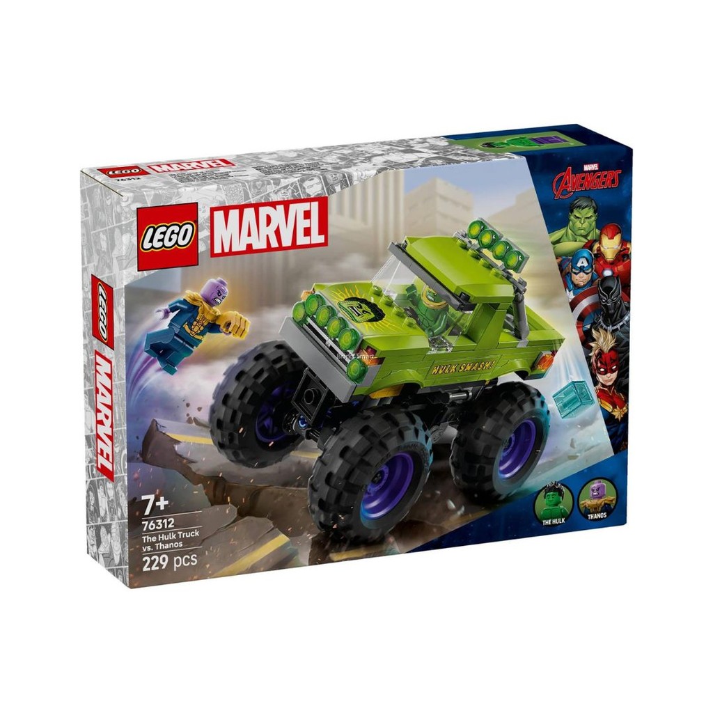 LEGO 76312 Marvel Super Heroes The Hulk Truck vs. ชุดของเล่นตัวต่อ ธานอส (229 ชิ้น)
