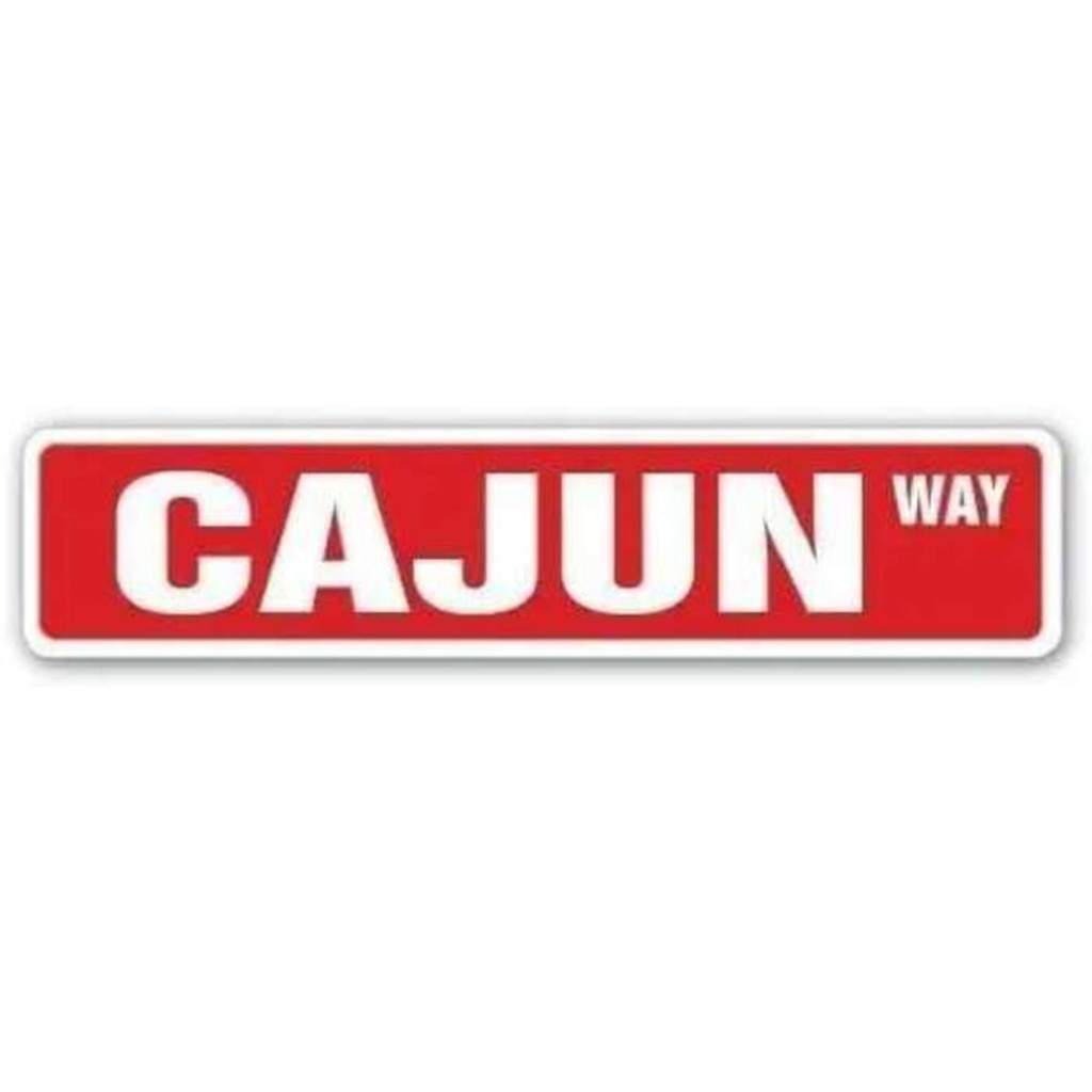 ป้ายโลหะ Great ป้ายดีบุกอลูมิเนียม 40x10 ซม. ป้ายแปลกใหม่ Cajun Street Sign Lousiana Bayou อาหาร Sou