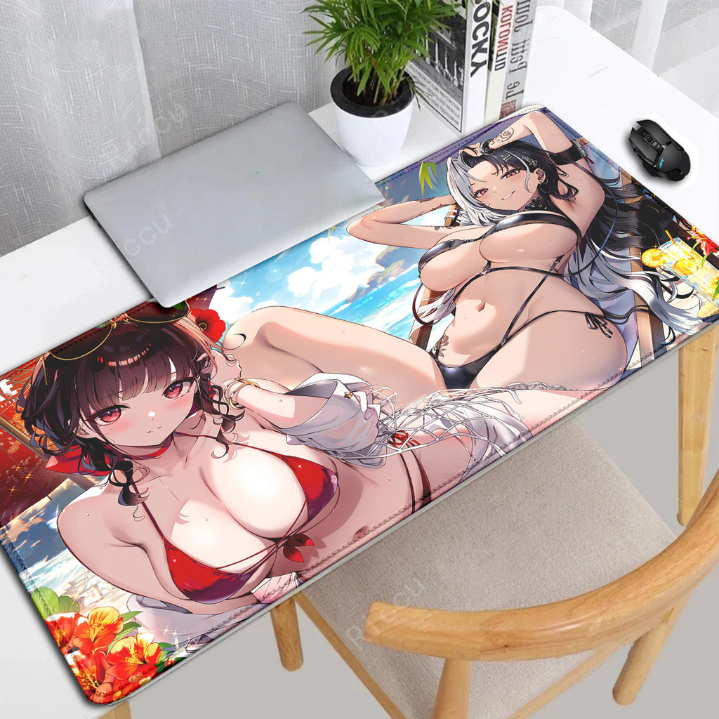 เกมสาวเซ็กซี่ เทพธิดาแห่งชัยชนะ นิคาเกะ แผ่นรองเมาส์ขนาดใหญ่อุปกรณ์เสริมสําหรับเล่นเกมแผ่นรองเม้าส์แผ่นรองแป้นพิมพ์แผ่นรองโต๊ะ พีซี แผ่นรองเมาส์คอมพิว