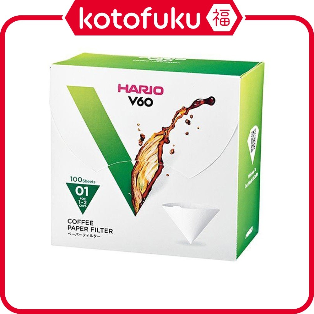 Hario V60 สําหรับกระดาษกรอง กล่องขาว 100 แผ่น Vcf-01-100Wk Jp
