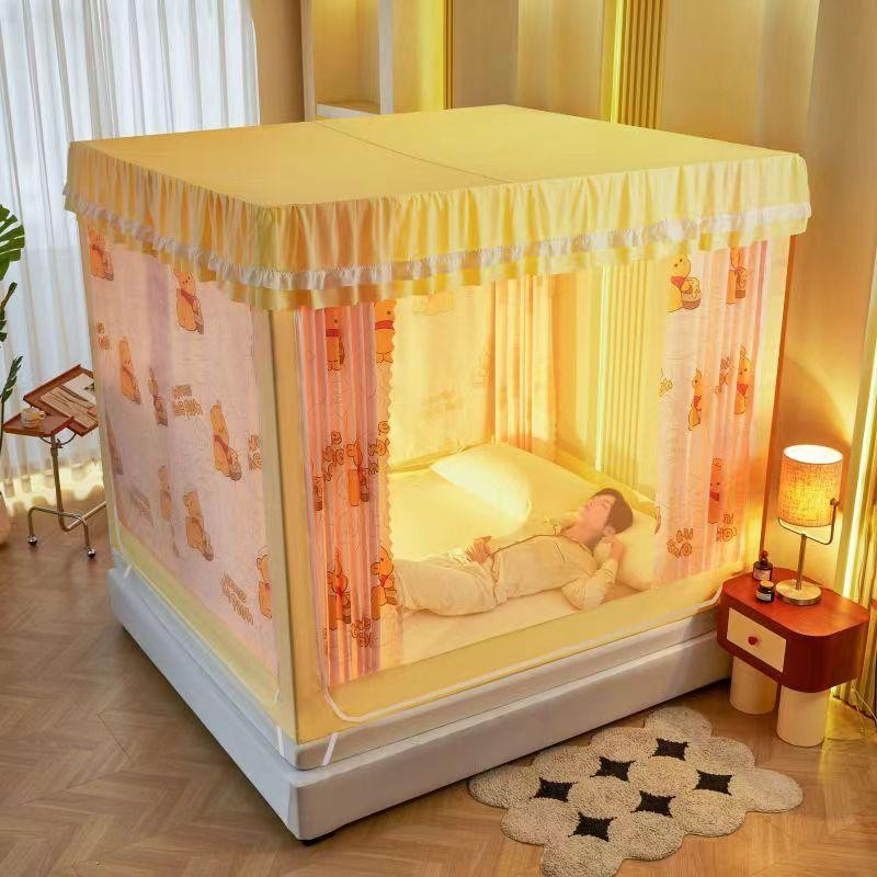 แนะนำ ผ้าม่าน ผ้าม่าน 4 ด้าน ดีสนานใหม่ มุ้งกันยุง5ฟุต 6/6.6 ฟุต 4สี ราคาพิเศษ มีเก็บเงินปลายทาง